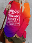 Long sleeve Casual Text Letters T-Shirt