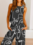 Abstract Printed Casual Two Piece Sets