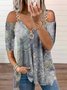 Ethnic Casual Cold Shoulder Tops
