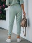 Casual Plain Autumn Micro-Elasticity Daily Loose Standard Turnip pants H-Line Sweatpants for Women