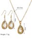 Elegant Gold Clear Crystal Earrings Necklace Set Holiday Party Anniversary Valentine's Day Gift Jewelry