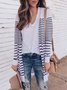 Casual Striped Long Sleeve Loose Coat