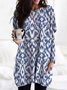 Casual Ethnic Autumn Polyester Daily Skirt Long sleeve H-Line Regular Dresses for Women