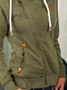 Army Green Casual Cotton-Blend Pockets Knit coat