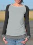 Casual Striped Crew Neck T-Shirts