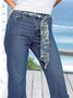 Blue Casual Denim Plain Jeans