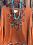 Vintage Crew Neck Long Sleeve Top