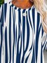 Striped Long Sleeve Crew Neck Casual T-Shirt