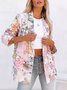 Casual Floral Autumn Natural No Elasticity Daily Long sleeve Regular H-Line Blazer for Women