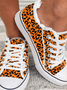 Street All Season Leopard Printing Party Canvas Fabric Non-Slip Canvas Sneakers for Women