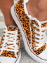 Street All Season Leopard Printing Party Canvas Fabric Non-Slip Canvas Sneakers for Women