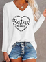 Plus size Casual Jersey Sister T-Shirt