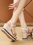 Resort Contrast Knotted Wedge Sandals