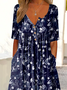 Casual Floral Autumn Micro-Elasticity Loose Jersey Best Sell Half sleeve Regular Size Dresses for Women