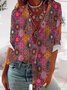 Vintage Ethnic Autumn Loose Best Sell Regular H-Line Regular Shirt Collar Blouse for Women