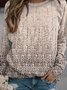 Women Casual Abstract Autumn Loose Jersey Best Sell Crew Neck H-Line Regular Size Sweatshirts