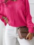 Women Casual Plain Autumn Lightweight Micro-Elasticity Loose Yarn/Wool yarn H-Line Regular Size Sweater