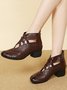 Women Vintage Plain All Season Hollow out Zipper Low Heel Round Toe Rubber Sandals Boots Boots