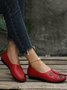 Vintage Color Block All Season Split Joint Daily PU Closed Toe Pu Slip On Flats for Women