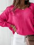 Women Casual Plain Autumn Lightweight Micro-Elasticity Loose Yarn/Wool yarn H-Line Regular Size Sweater