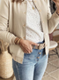 Women Casual Plain Autumn Polyester Natural Micro-Elasticity Daily Regular Regular Size Jacket