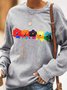 Women Casual Floral Autumn Daily Loose Jersey Standard Long sleeve Crew Neck Sweatshirts