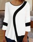 Striped Casual Autumn Lightweight Loose Long sleeve Regular H-Line Regular Size Tops for Women