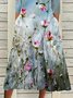 Casual Floral Autumn Natural Lightweight Daily Loose Midi Hot List Dress for Women