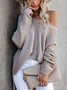 Women Casual Plain Winter V neck Loose Standard Long sleeve Wool/Knitting H-Line Sweater