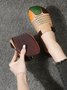 Women Vintage Color Block All Season Hollow out Daily Round Toe PU Pu Mother's Day Flats