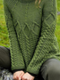 Women Casual Plain Autumn Daily Long sleeve Crew Neck Regular H-Line Regular Size Sweater