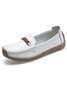 Women Casual Plain All Season Cowhide leather Flat Heel Thanksgiving Day Slip On Non-Slip Moccasin Flats