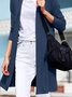 Women Casual Plain Autumn Polyester Natural Loose Long sleeve Regular Regular Size Other Coat