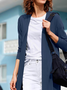 Women Casual Plain Autumn Polyester Natural Loose Long sleeve Regular Regular Size Other Coat