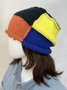 Casual Contrast Hand Knitted Beanie Loose Hat