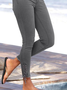 Women Casual Plain Autumn Natural Micro-Elasticity Denim Long Legging H-Line Casual Pants