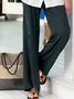 Vintage Plain Autumn Micro-Elasticity Loose Standard Long H-Line Regular Size Casual Pants for Women