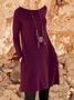 Casual Plain Autumn Cross Neck Natural Micro-Elasticity Daily Jersey Standard Dresses for Women