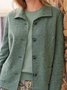 Casual Plain Autumn Natural Daily Shawl Collar Regular H-Line Regular Jacket for Women