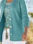 Women Casual Plain Autumn Natural Loose Long sleeve Yarn/Wool yarn Regular H-Line Sweater coat