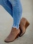 Urban Simple Casual Leopard Print Plain Wedge Ankle Boots