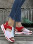 Color Block Summer Sports Split Joint Zipper Mesh PINS Style Pu High-Elastic Sneakers for Women