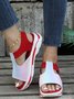 Color Block Summer Sports Split Joint Zipper Mesh PINS Style Pu High-Elastic Sneakers for Women