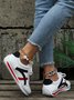 Women Color Block Sports All Season Sports & Outdoor Flat Heel Closed Toe Synthetic leather Lace-Up TPR Sneakers