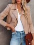 Casual Plain Autumn Suede No Elasticity Long sleeve Regular H-Line Regular Jacket for Women