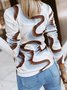 Women Abstract Casual Autumn Micro-Elasticity Daily 1 * Top Standard Long sleeve Regular T-shirt
