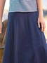Women Casual Plain Autumn Polyester Natural Micro-Elasticity Loose Regular Regular Size Skirt