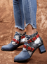 Color Block All Season Ethnic Zipper Daily Closed Toe Pu Rubber Classic Boots Boots for Women
