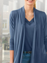 Women Casual Plain Autumn Polyester Daily Loose Long sleeve Regular H-Line Other Coat