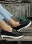 Women Color Block All Season Simple Commuting Low Heel PU Slip On Non-Slip Loafers Flats